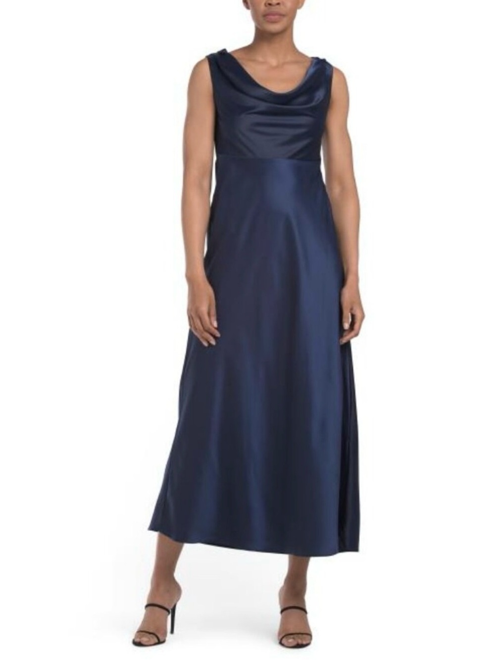 Joie Satin Cowl-Neck Maxi Dress - Navy Blue 🌷